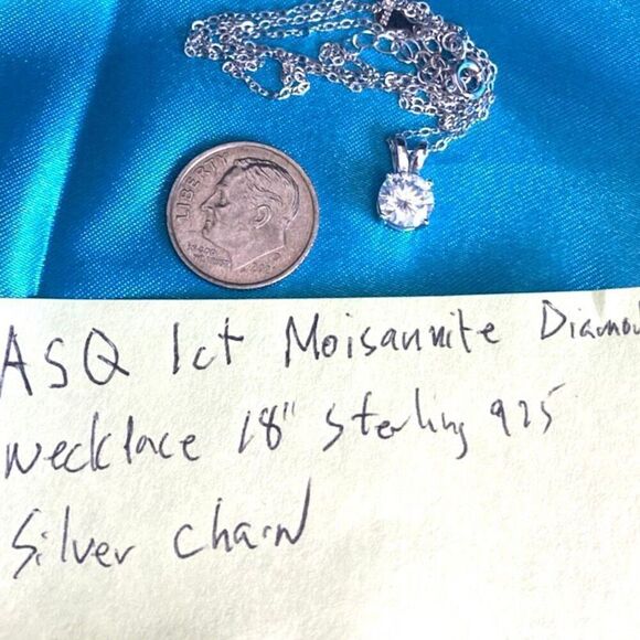 ASQ Spectacular 1ct Moissanite Diamond Necklace - Picture 9 of 16